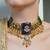 Gold plated kundan multicolor necklace