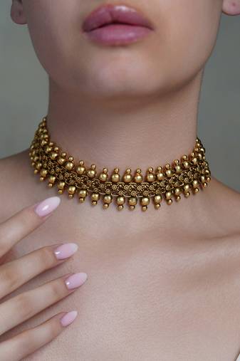 Gold plated choker necklace