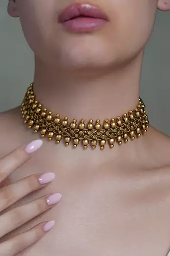 Gold plated choker necklace