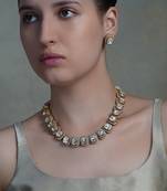 Gold plated kundan necklace set