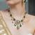 Gold plated kundan green stone necklace set