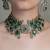 Gold plated kundan green stone necklace set