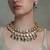 Gold plated kundan green stone necklace set