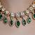 Gold plated kundan green stone necklace set