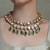 Gold plated kundan green stone necklace set