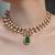 Gold plated kundan green stone necklace set
