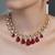 Gold plated kundan red stone necklace set