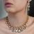 Gold plated kundan green stone necklace set