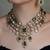 Gold plated kundan green stone necklace set