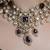 Gold plated kundan purple stone necklace set
