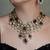Gold plated kundan purple stone necklace set