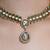 Gold plated kundan green stone necklace set