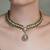 Gold plated kundan green stone necklace set