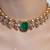 Gold plated kundan green stone necklace set