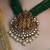Gold plated kundan green stone necklace set