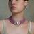 Gold plated kundan pink stone necklace set