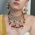 Gold plated kundan red stone necklace set
