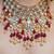 Gold plated kundan red stone necklace set