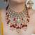 Gold plated kundan red stone necklace set