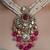 Gold plated kundan pink stone necklace set