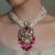 Gold plated kundan pink stone necklace set