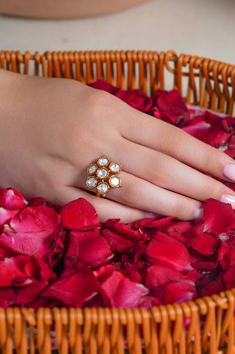 Gold plated kundan rings