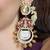 Gold plated kundan multicolor earrings