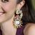 Gold plated kundan multicolor earrings
