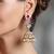 Gold plated kundan multicolor earrings
