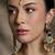 Gold plated kundan multicolor earrings