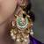 Gold plated kundan multicolor earrings