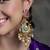 Gold plated kundan multicolor earrings