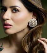 Gold plated kundan earrings