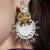 Gold plated kundan multicolor earrings