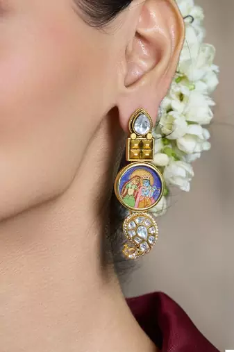 Gold plated multicolor earrings