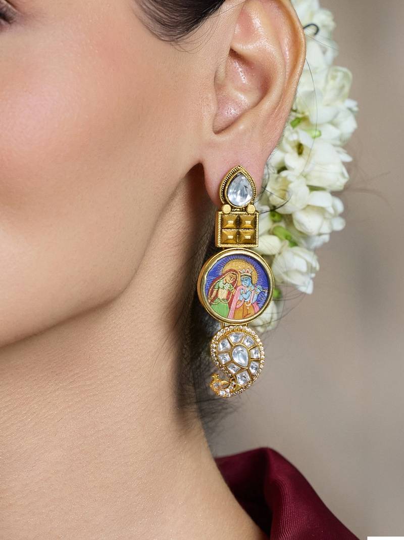Gold plated multicolor earrings