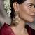 Gold plated kundan multicolor earrings