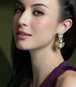 Gold plated kundan earrings