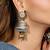 Silver plated oxidized earrings
