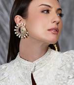 Gold plated kundan earrings