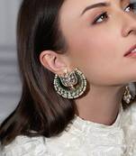 Gold plated kundan earrings