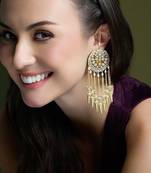 Gold plated kundan earrings