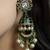 Gold plated kundan green stone earrings