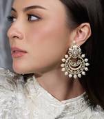 Gold plated kundan earrings