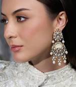 Gold plated kundan earrings