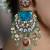 Gold plated kundan multicolor earrings