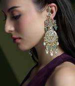 Gold plated kundan earrings