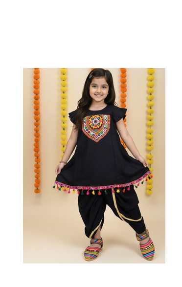 Aglare girls's cotton,palazzo set sets for girls suite,girls suit salwar,palazzo set black 1