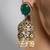 Gold plated kundan green stone earrings
