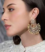 Gold plated kundan earrings